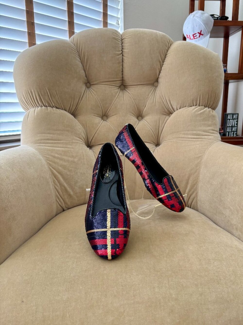 NEW Auth. COACH Iconic Deborah Tartan Plaid Sequin Ballet Flats...FABULOUS!!!